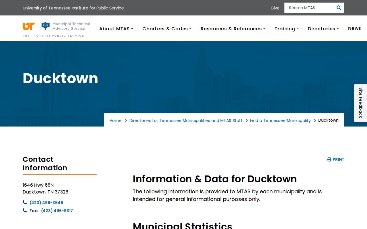 Ducktown contact for recent arrest record routing