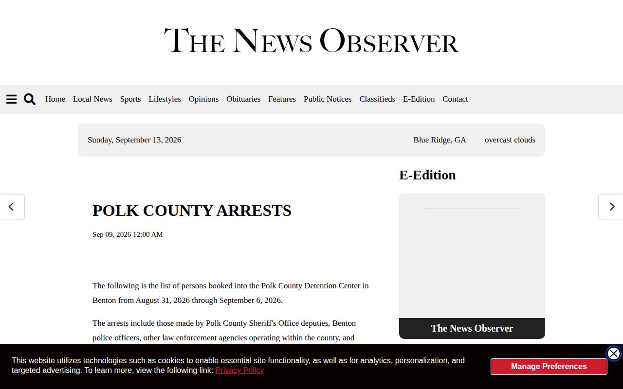 Polk County weekly arrest report